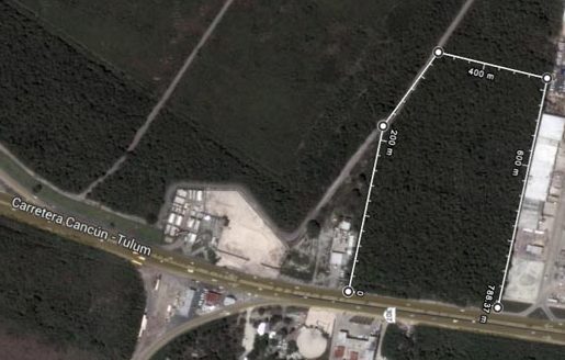 Terreno Comercial / Hotelero en Venta junto al Aeropuerto de Cancún
